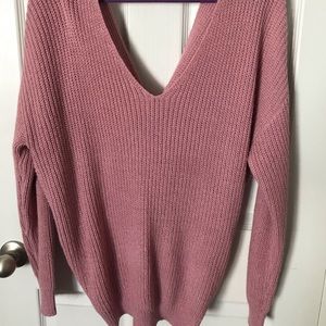 Rose slouchy knit sweater